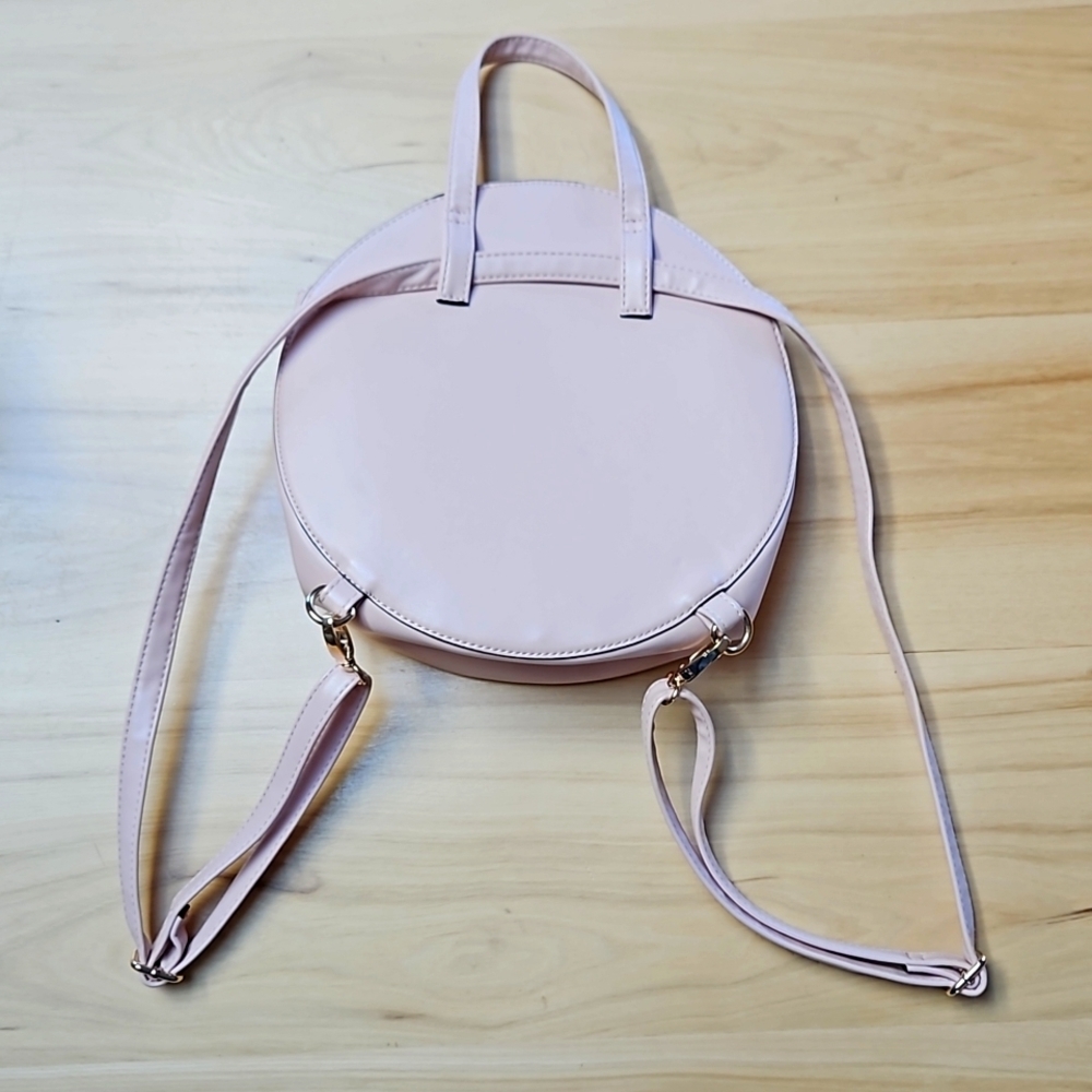 Nanette Lapore adjustable Fun Round Pink backpack Purse - Picture 3 of 8
